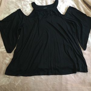 Lace Shoulder Cut Out Top